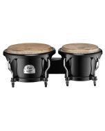 Pearl PFB-100 Primero bongos 6 inch and 7 inch Bistre Black fiberglass percussion set with Contour Crown rims and natural heads
