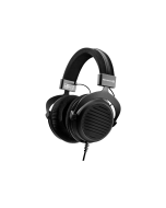 Beyerdynamic DT 990 Black Special Edition open-back headphones featuring an all-black design and soft velour ear cushions.