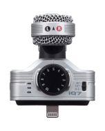 Zoom iQ7 mid-side stereo microphone for iPhone and iPad with Lightning connector for professional audio recording