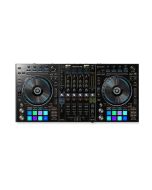 Pioneer DDJ-RZ flagship 4-channel DJ controller with large jog wheels, dual USB interfaces, performance pads, FX controls, and club-style mixer section for professional DJ use.