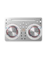 Pioneer DDJ-WEGO3-W white compact DJ controller with jog wheels and performance pads