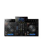Pioneer XDJ-RX all-in-one DJ system with dual CDJ-style jog wheels, 7-inch LCD waveform display, USB inputs, and built-in mixer for professional DJ performance.