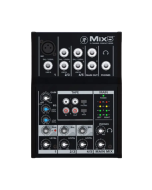 Mackie Mix5 5-channel compact analog audio mixer with mic input, stereo line inputs, EQ controls, and headphone output for studio and live use