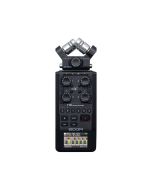 Zoom H6 handheld field recorder with interchangeable microphone capsules four XLR inputs and 6-track recording for professional audio production