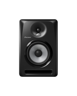 Pioneer S-DJ60X active 6-inch studio monitor speaker with bi-amp system, bass reflex enclosure, rear input panel with XLR, TRS, and RCA connections.