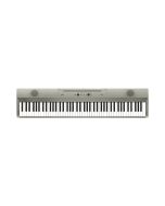 Korg Liano 88 key slim digital piano in sophisticated metallic silver finish featuring modern sleek profile and front facing speaker setup