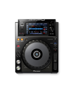 Pioneer XDJ-1000 DJ media player with 7-inch touchscreen, large jog wheel, USB input, waveform display, and rekordbox integration for professional DJ performance.