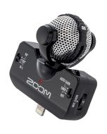 Zoom iQ5 mid-side stereo microphone for iPhone and iPad with Lightning connector in black for professional mobile recording