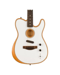 Fender Acoustasonic Player Telecaster Arctic White acoustic-electric hybrid guitar with mahogany body and spruce top