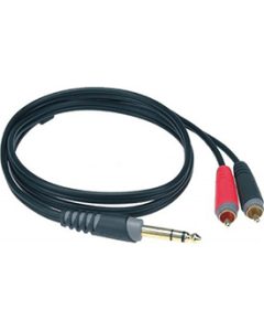 Klotz AY3-0300 1/4 inch Stereo Jack to 2 x Phono 3m