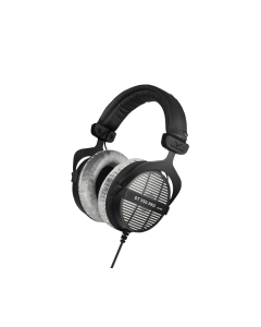Beyerdynamic DT 990 PRO 80 Ohm open-back studio headphones featuring the classic gray velour ear pads and robust spring steel headband.