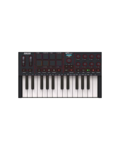 Akai Professional MPK Mini IV Black 25-key MIDI keyboard controller with RGB MPC pads, assignable knobs, pitch and modulation wheels for music production and recording
