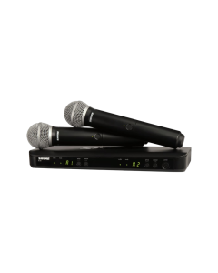 Shure BLX288/PG58-H8E wireless dual vocal system with two PG58 handheld microphones