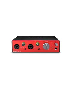 Focusrite Scarlett 18i20 4th Gen USB audio interface with eight mic preamps, 26-in/26-out I/O, ADAT, MIDI and Word Clock for professional studio recording.