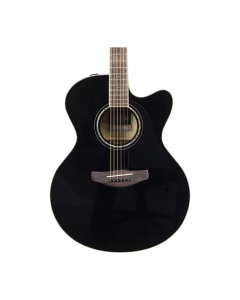 Yamaha CPX600 black acoustic-electric guitar with medium jumbo cutaway body, spruce top and built-in SYSTEM65 pickup system