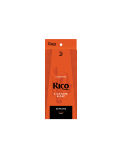 D’Addario Rico Soprano Saxophone Ligature & Cap – Nickel-Plated