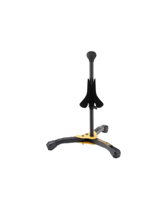 Hercules DS531BB soprano saxophone stand with velvet covered peg, swivel legs and folding portable design with carry bag