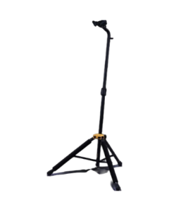 Hercules DS580B Auto Grip System cello stand with adjustable height and foam padding for secure cello storage and display