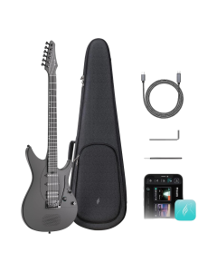 Enya Inspire Carbon Fiber Super ST Smart Electric Guitar Black with built-in speaker and effects