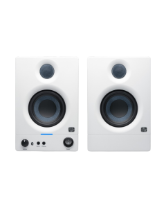 PreSonus Eris E3.5BT 2nd Gen white Bluetooth studio monitors with 3.5-inch woofers for music production, gaming and desktop audio