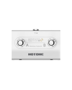 Hotone FS-2 Ampero Switch+ compact dual momentary footswitch controller with two assignable switches, angled aluminum enclosure and TRS cable for Ampero and Ampero II multi-effects processors