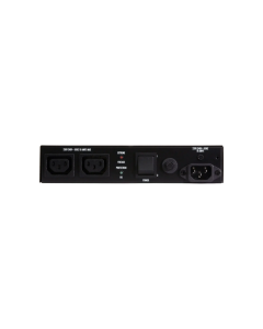 Furman AC-210A E ultra-compact 230V 10A power conditioner chassis showing mounting brackets and dual IEC outlets