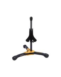 Hercules DS510BB trumpet and cornet stand with velvet covered peg, swivel legs and folding portable design with carry bag