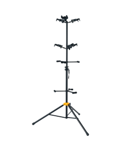 Hercules GS526B PLUS 6-guitar stand with Auto Grip System, adjustable height and folding back rests for acoustic, electric and bass guitars