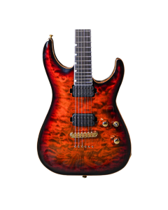 ESP USA Horizon-II electric guitar in Tiger Eye Sunburst with figured maple top and Floyd Rose tremolo