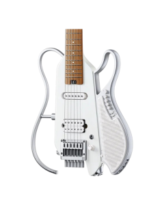 Donner HUSH X LIVE White Electric Travel Guitar with Speaker