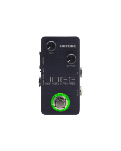 Hotone Jogg UA-10 USB audio interface pedal with 24-bit A/D/A conversion, 44.1/48kHz sampling, Hi-Z instrument input, stereo outputs, balanced XLR output, Aux input and headphone output
