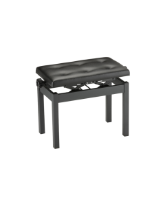 Korg PC-770 BK adjustable-height piano bench in black with padded wide seat and four-leg stable design for piano and keyboard use.