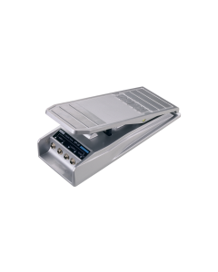 Korg VP-10 professional stereo volume pedal with dual input and output connections, tuner output, and adjustable minimum volume control.