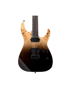 ESP LTD M-1000HT electric guitar in Black Natural Fade with burled poplar top and Fishman Fluence pickups