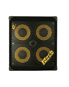 Markbass Marcus Miller 104 4x10 bass speaker cabinet with wedge design and rear ported enclosure for stage performance