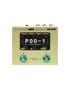 Hotone MP-50MT Ampero Mini Mustard amp modeler and effects processor with 4-inch touchscreen, 199 effects, 100 plus amp and pedal models, IR support, acoustic simulation, looper, drum machine and USB-C audio