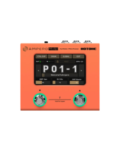 Hotone MP-50OR Ampero Mini Orange amp modeler and effects processor with 4-inch touchscreen, 199 effects, 100 plus amp and pedal models, IR support, acoustic simulation, looper, drum machine and USB-C audio
