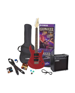 Yamaha ERG121GPII Metallic Red electric guitar package with GA15 amplifier, gig bag, tuner and accessories for beginner guitar players