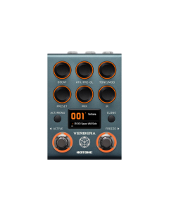 Hotone NC-200 Verbera convolution reverb effects processor with 120 factory impulse responses, dual IR and XR reverb engines, 200 presets, 20-second reverb tails, IR cloning, Freeze function and MIDI control for guitar, studio and ambient music production