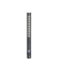 Neumann KMR 81 i mt matte black supercardioid lobar shotgun condenser microphone with WS 81 windscreen for film and broadcast recording.