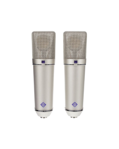 Neumann U 87 Ai Stereo Set nickel large diaphragm condenser microphones with EA 87 shock mounts and aluminium case