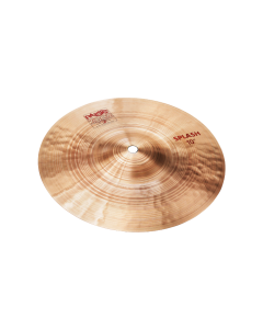 Paiste 2002 10-inch Splash Cymbal featuring a brilliant lathed 2002 bronze finish, small integrated bell, and classic red Paiste 2002 logos.