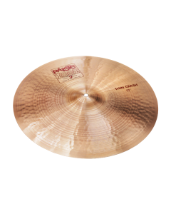 Paiste 2002 17-inch Thin Crash Cymbal featuring a traditional lathed 2002 bronze finish, fine hammering, and iconic red Paiste logos.