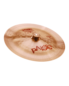 Paiste 2002 18-inch China Cymbal featuring an upturned edge, traditional lathed 2002 bronze finish, shaped bell, and iconic red Paiste logos.