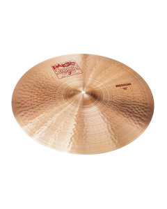 Paiste 2002 Series 16-inch medium cymbal crafted from CuSn8 bronze featuring multi-purpose crash and ride capabilities