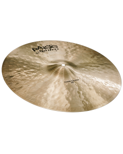 Paiste Masters 20-inch Dark Crash Cymbal featuring a dark traditional finish, fine hand lathing lines, small integrated bell, and classic dark Masters logo.