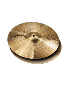 Paiste Signature 14-inch Medium Hi-Hat pair featuring proprietary Signature Bronze alloy with full, warm stick sound and expressive chick sound