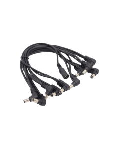 Valeton PCA-10 10-plug angled head DC power cable for guitar effects pedals with 24AWG oxygen-free copper inner core, 3.5mm wire diameter and over 25cm between plugs for convenient daisy-chain power connections across pedalboards.