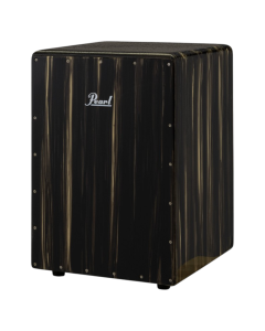 Pearl PCJ-633BB Boom Box Cajon in #635 Artisan Zebra Wood with fiberglass body, three fixed snare sets and rear bass port for powerful low-end tone.