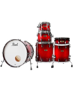 Pearl Masters Maple Pure MP4P924XESP-S/C #886 Deep Red Burst 6-piece shell pack with bass drum, toms, floor toms and snare